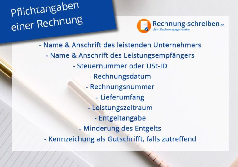 Pflichtangaben Einer Rechnung - Rechnung-schreiben.de