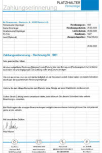 Zahlungserinnerung Muster - Kostenloser Download für Word
